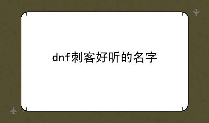 dnf刺客好听的名字