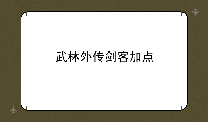 武林外传剑客加点