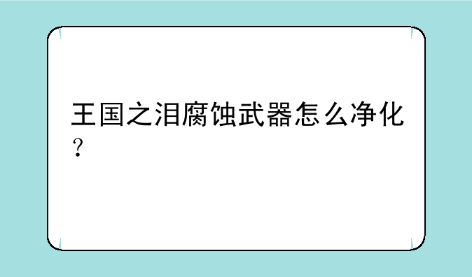 王国之泪腐蚀武器怎么净化？
