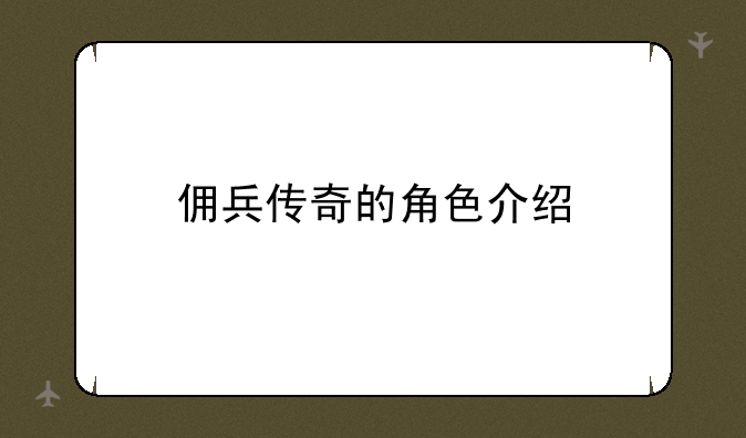 佣兵传奇的角色介绍