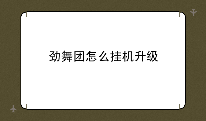 劲舞团怎么挂机升级