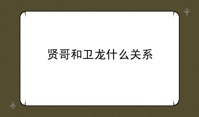 贤哥和卫龙什么关系