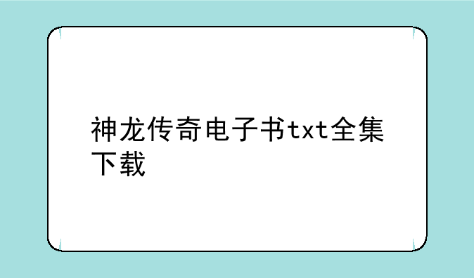 神龙传奇电子书txt全集下载