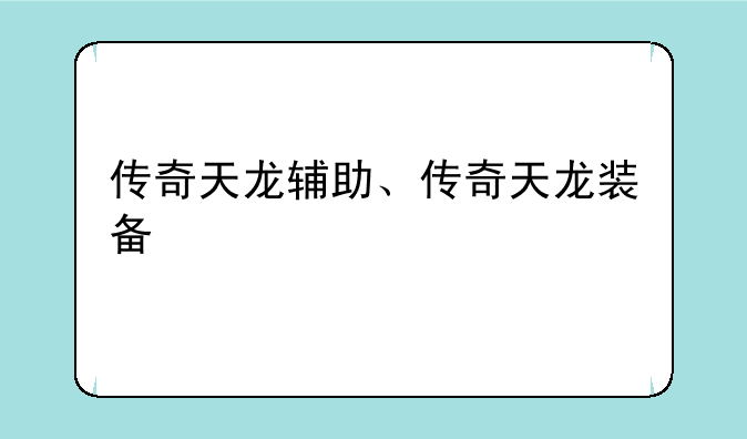 传奇天龙辅助、传奇天龙装备